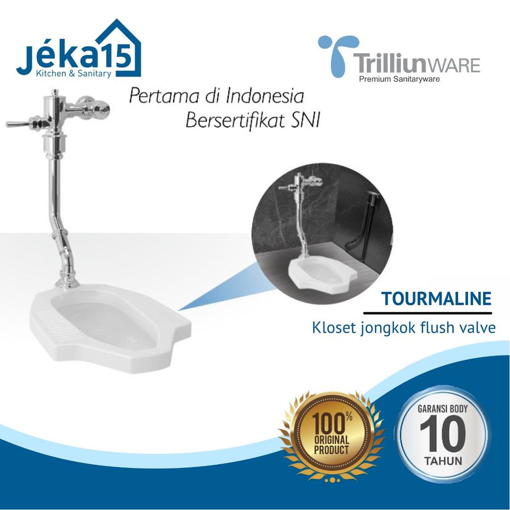 Kloset Jongkok Flush Valve Trilliunware Tourmaline