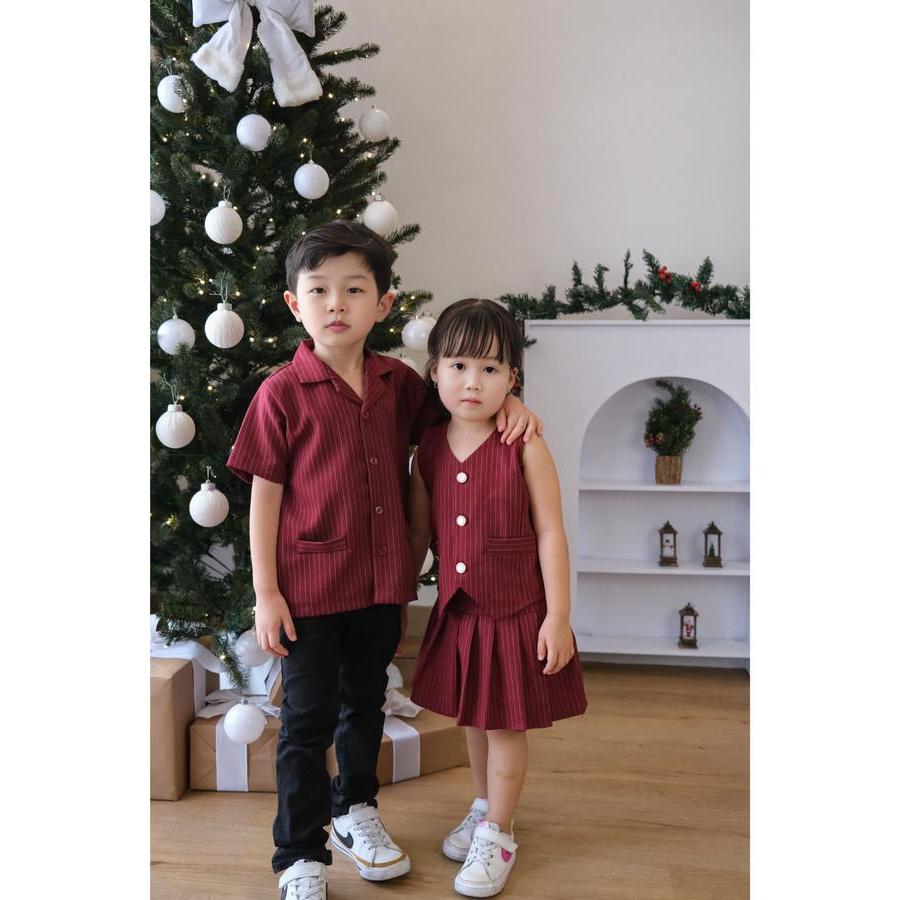 Todei.kids Noela Setelan Natal Anak Perempuan / Kemeja Natal Anak Laki-laki / Baju Couple Natal Anak