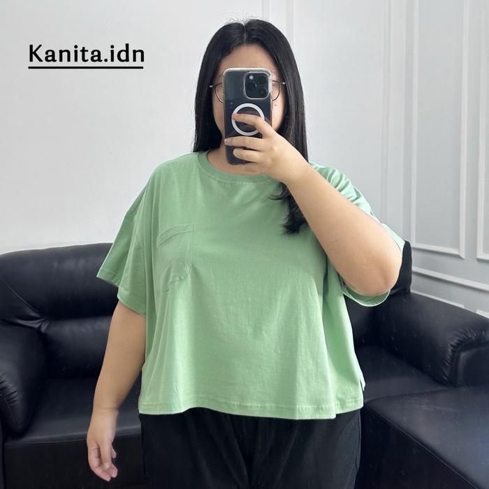Premium Kanita 05 Kaos Croptop Oversize Basic Ld 150 Super Jumbo Cotton Combed Polos Atasan Wanita