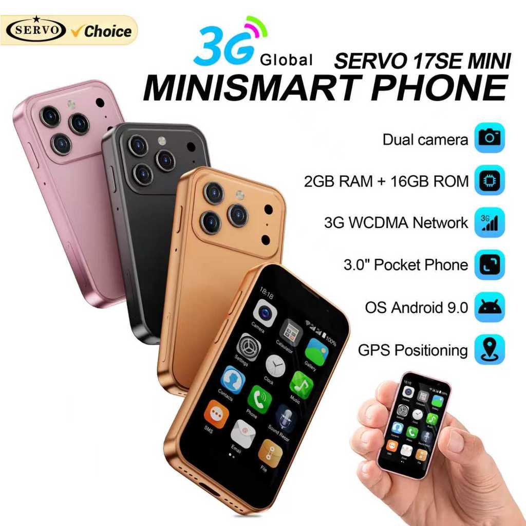 SERVO 17SE MINI 3G Tiny Smartphone Android System Play Store 2GB+16GB WhatsAPP GPS WiFi Dual SIM