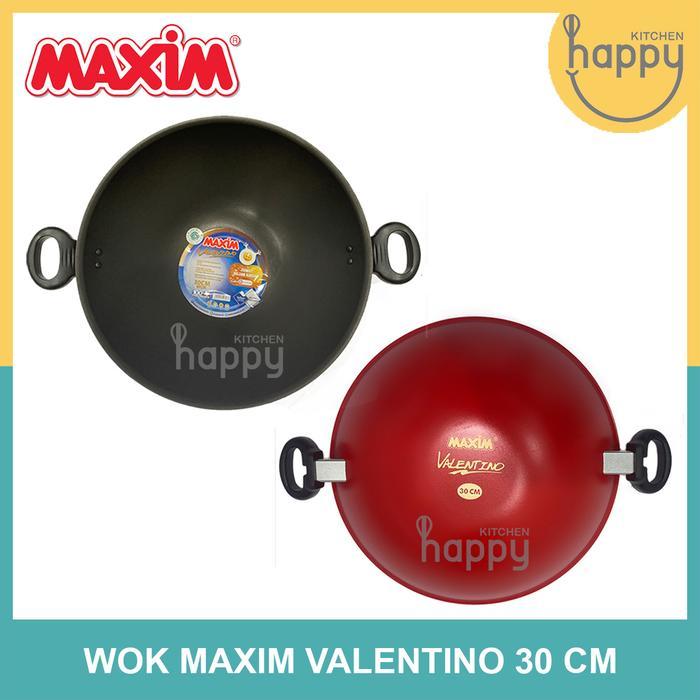 Wok Maxim Teflon 30 CM Panci Wajan Goreng Maxim Anti Lengket