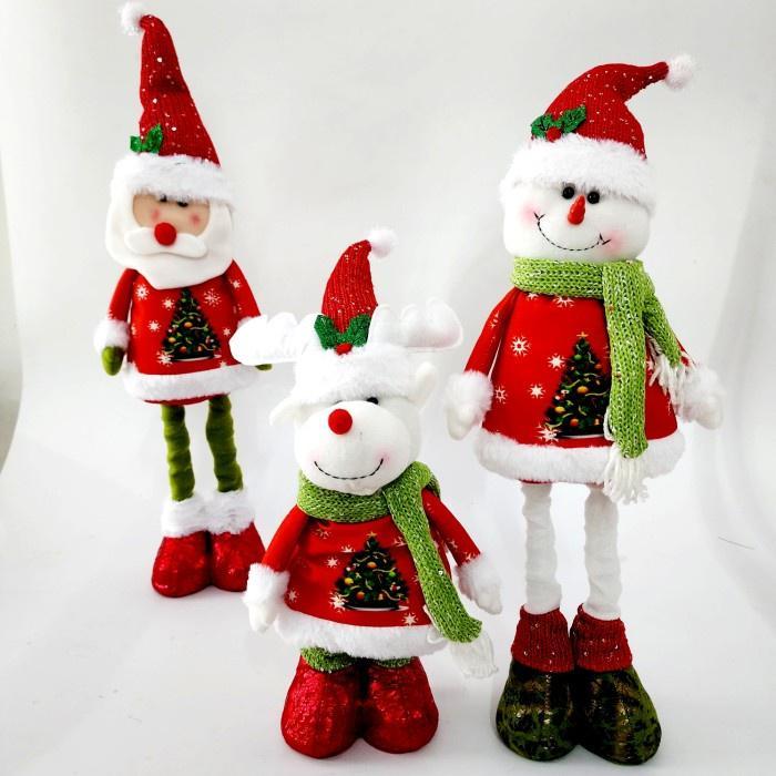 Boneka Kain Santa Kaki Panjang Tarik Kado Natal Hampers Unik Premium Ornamen Hampers Parcel Natal