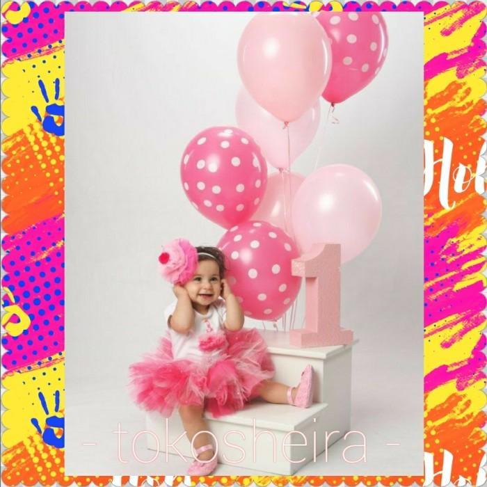 Thebest- Balon Pink Ungu Putih 12Inch Balon Latex Polos Doff Putih Ungu Pink
