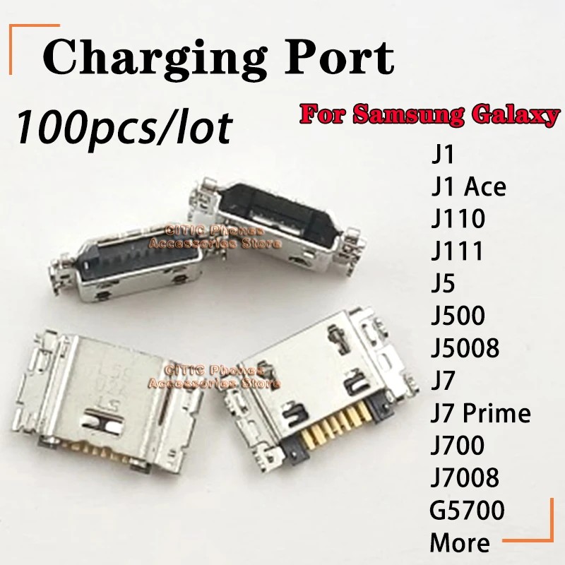 100pcs 7Pin For Samsung J7 Prime G5700 J1 Ace J7008 J700 J5 J500 J5008 J110 J111 USB Charging Port