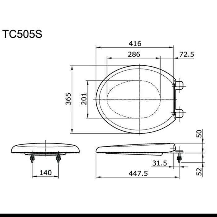 Tutup closet toto TC 505 W/ cover closet toto TC 505 W