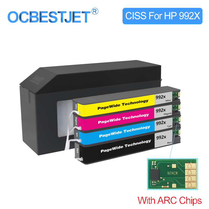 JUAL  CISS For HP 992 992X PageWide For HP MFP 755dn 774dn 750dn 750dw 772dn 772dw 777z 777zs Inkjet