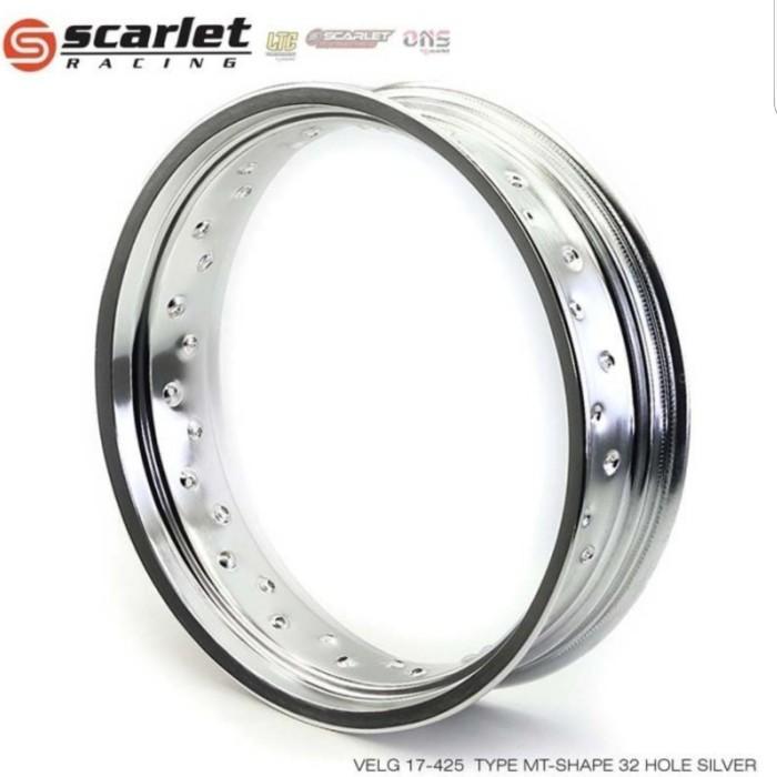 SCARLET RACING velg ring 17 425 32 36 hole MT shape SILVER BLACK