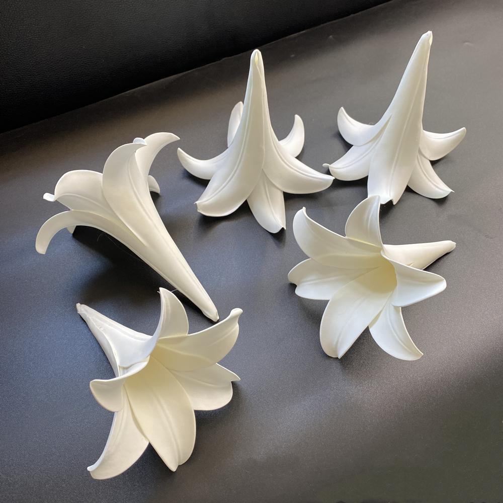20Pc Artificial EVA White Lily Flower Head Wedding Ceiling Decoration Lilies Flowers Birthday Party