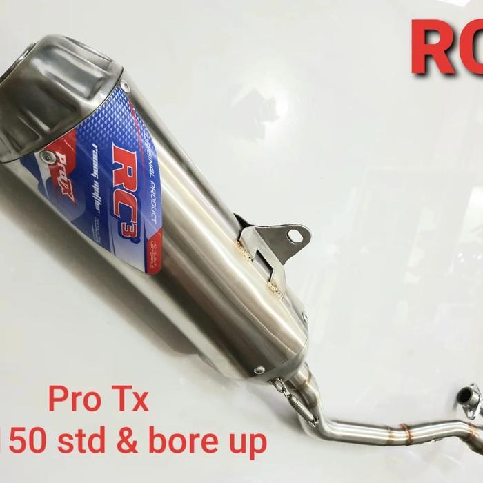 Knalpot Racing Rc3 Klx 150 Klx150 Tipe Pro Tx Bore Up Pipa 32 35