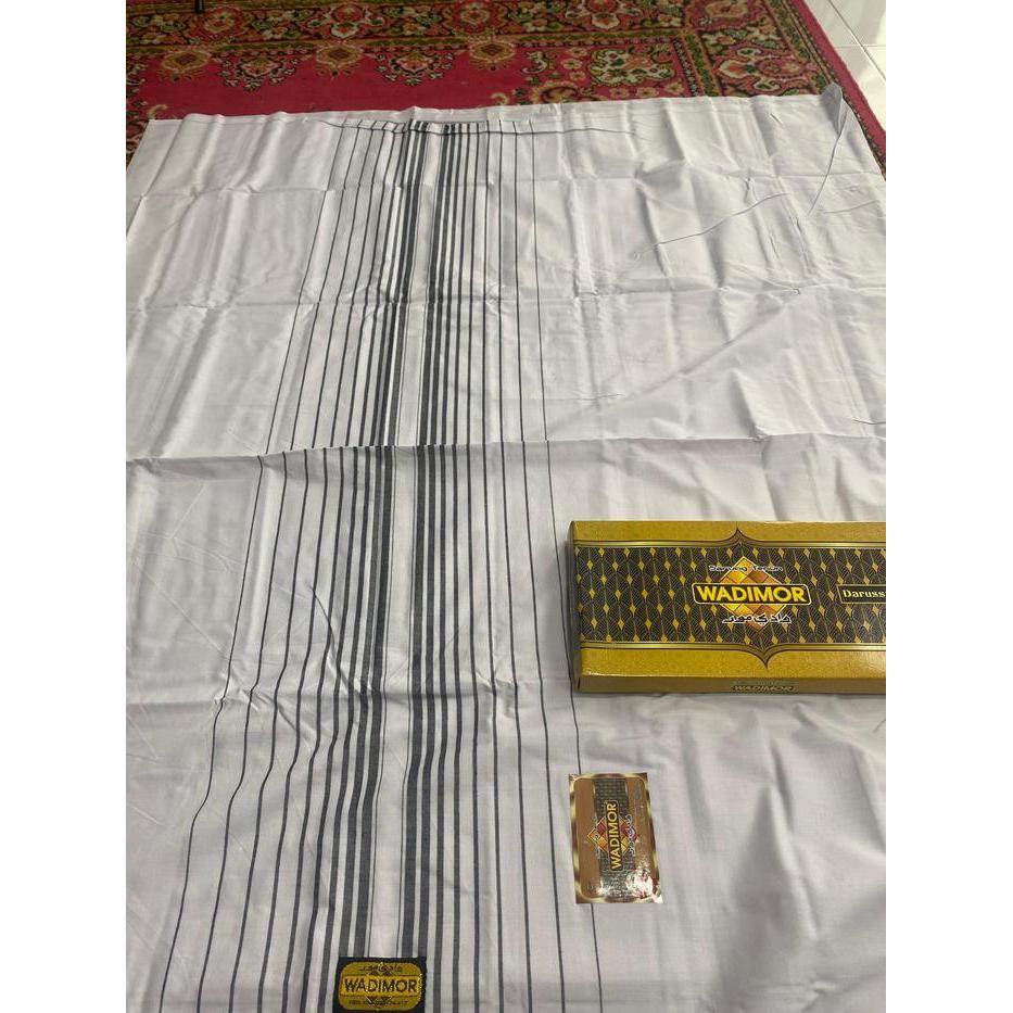 Sarung Wadimor Putih Tumpal Samping Sholat Santri Katun Tenun Lembut