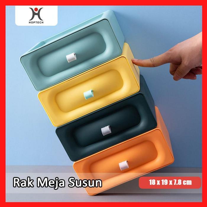 Rak Laci Storage Susun Plastik Rak Kosmetik Rak Laci Rak Meja Susun