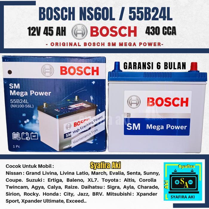 Aki Mobil Honda City Z Lama Ns60L / 55B24L Bosch Accu Kering