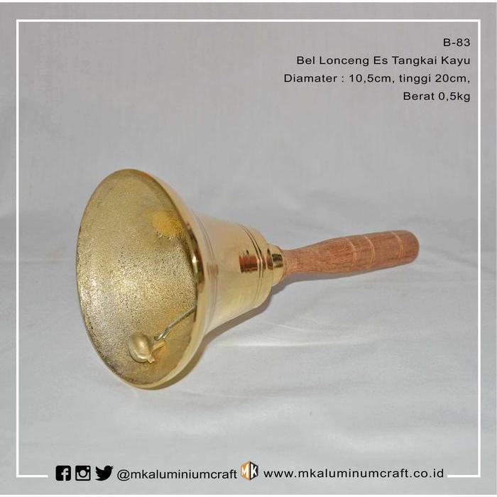 BIGSALE BEL LONCENG KELINTING ES KUNINGAN TANGKAI KAYU - GAGANG KAYU