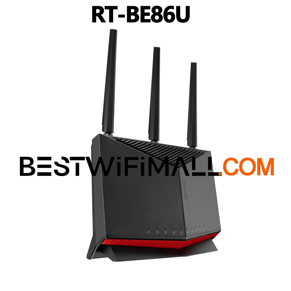 ASUS RT-BE86U BE6800 WiFi 7 802.11BE AiMesh Gaming Router Dual-Band 7-Stream 10G WAN/LAN Port, 2,750