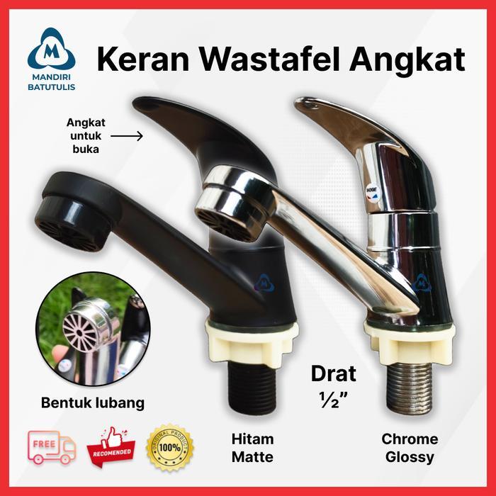 Kran Wastafel Besi Chrome - Keran Westafel Cuci Tangan Stainless Nekel .