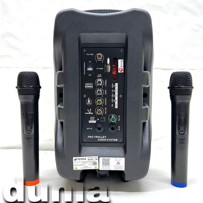 Speaker Portable Wireless Targa Tr 8M Bluetooth - 8 Inch 2 Unit Mic P Terpercaya