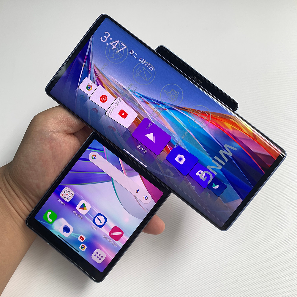 Original LG WING 5G LMF100VM LMF100TM 5G Mobile Phone NFC 8GB+256GB Fingerprint 6.8'' P-OLED Screen