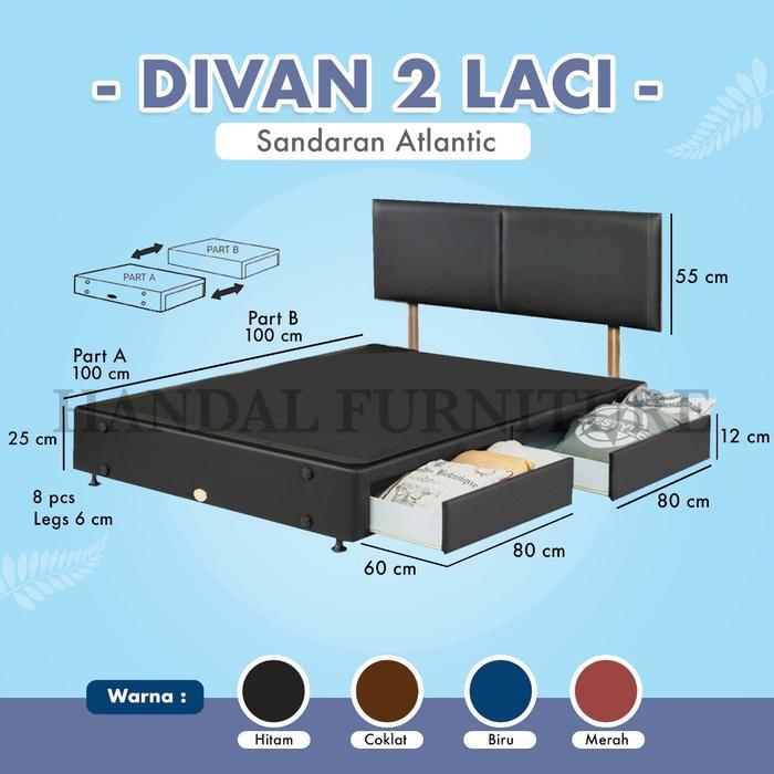 Divan & Sandaran Atlantik Guhdo Drawer Horizontal Split (tanpa kasur)