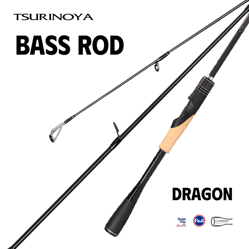 TSURINOYA DRAGON 1.98m 2.08m L ML M Spinning Fishing Rod 2 Section Bass Rod Carbon Baitcasting