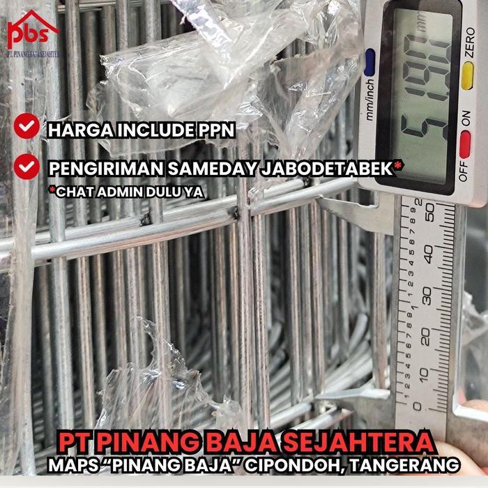 Kawat Loket 3Mm 50X50 120X240 / Kawat Ram 3Mm / Panel Galvanis 3.0Mm Pasti Ori