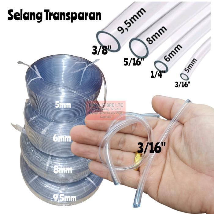 Selang Transparant Kecil Bening 5Mm 6Mm 8Mm 9Mm 5Mm