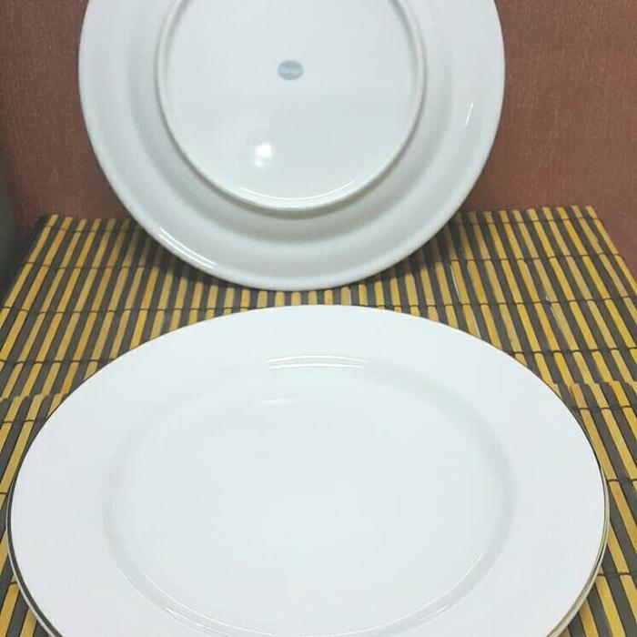 Sale- Piring Makan Sango Lis Emas Tebal 10 Inci(Standard)