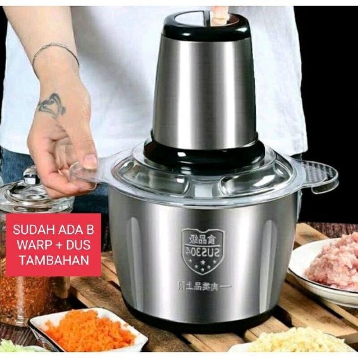 "New" (COD) BLENDER DAGING DAN PENGHANCUR ES STAINLESS BLANDER CHOPER Pisau Pengaduk