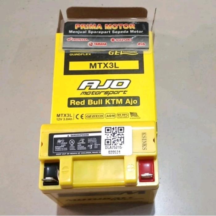 AKI ACCU RX KING NINJA SATRIA 2T MOTOBATT AKI MOTOBATT MTX3L RX KING