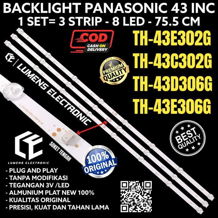 BACKLIGHT TV LED PANASONIC 43 INC TH-43E302G TH-43C302G 43E LAMPU BL