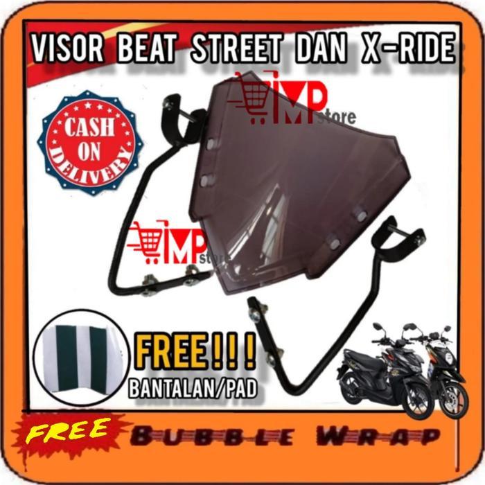 Visor X ride Xride 115 125 New Plus Breket / Aksesoris Variasi Tameng Angin Honda Beat Street 2019
