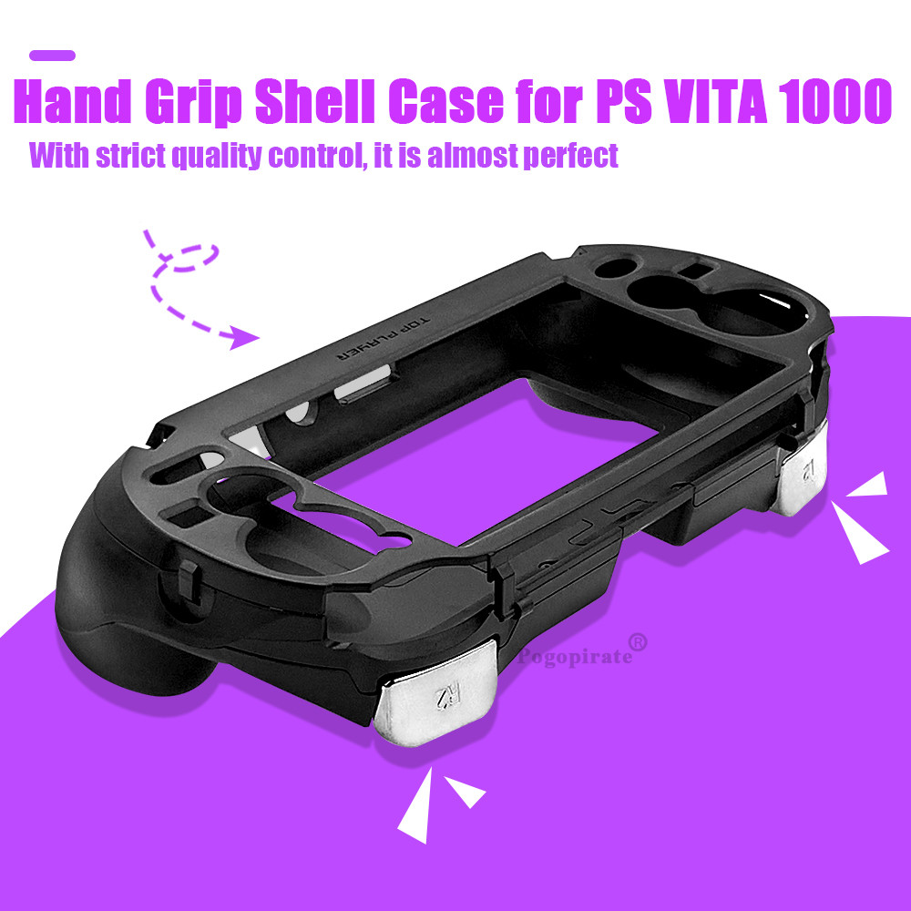 Black Replacement Hand Grip Joypad Stand Case with L2 R2 Trigger Button For PS VITA 1000/PSV1000/PS 