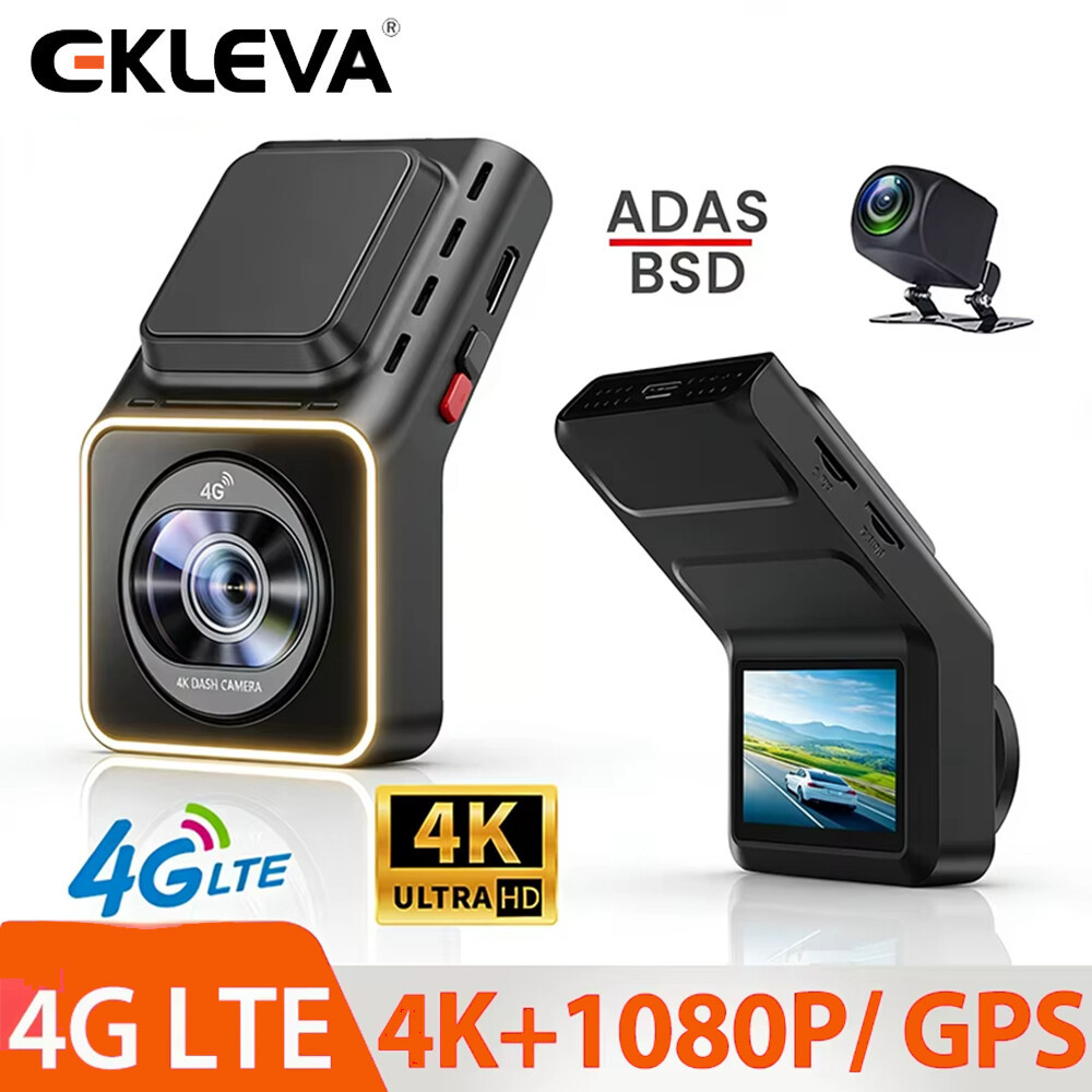 EKLEVA 4G LTE +4K Dash Cam Front and Rear Car DVR ADAS Tracking Remote Live View Monitor Blind Spot