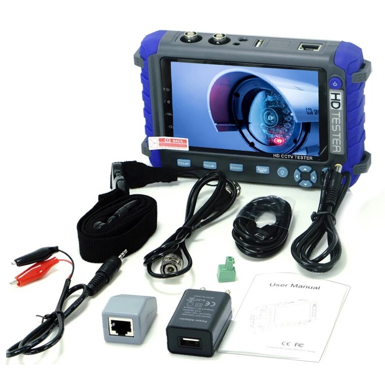 Free IV8C 5 Inch LCD CCTV Tester Monitor 5MP AHD TVI 4MP CVI CVBS Camera Tester Monitor support PTZ
