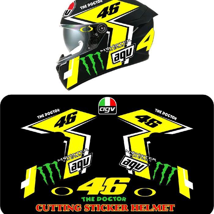 STIKER CUTTING HELM FULLFACE ROSSI46 MOTORCYCLE