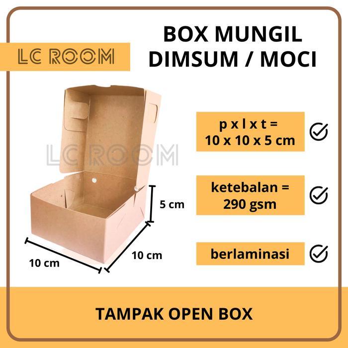 PAPER BOX DIMSUM KECIL KOTAK 10 cm DUS KUE SNACK MUNGIL COKLAT KRAFT