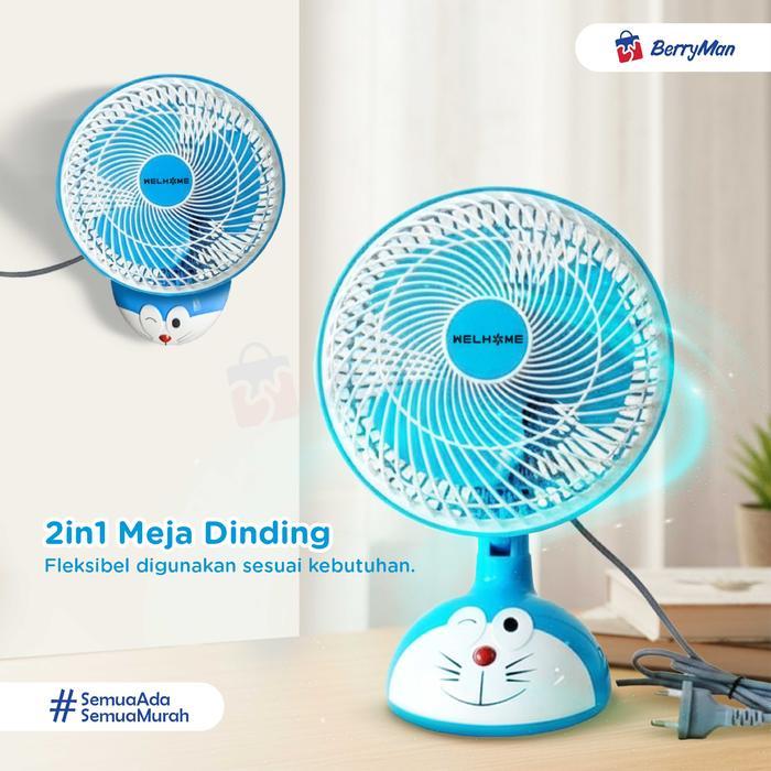 SALE Kipas Angin Meja Dinding Karakter 2 In 1 Welhome WH-601D Desk Fan 10 Inch Motor Kuat 28W