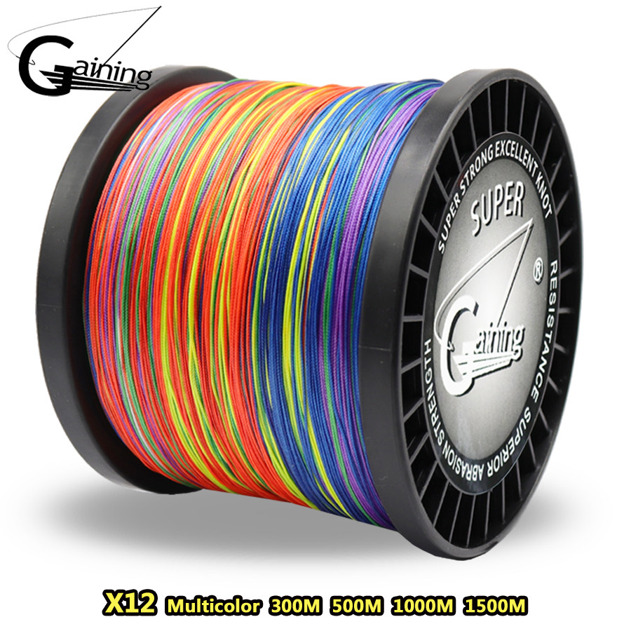 12 Strands 300m 500m 1000m 1500m PE Braided Fishing Line Saltwater Fishing Weave Multifilament 12