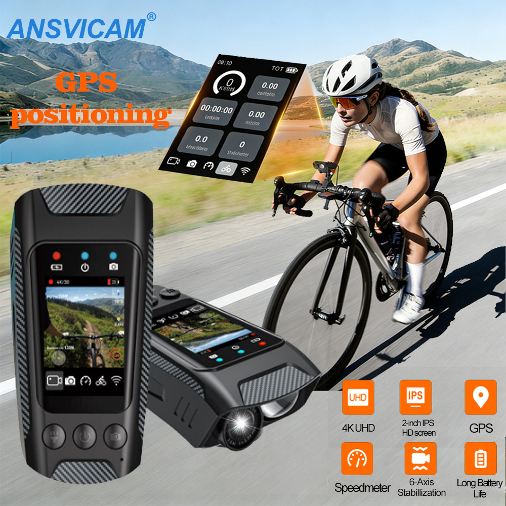 5K Cycling Cam with GPS Tracker 4K 30fps Action Camera EIS Stabilization Motorcycle Video Recorder