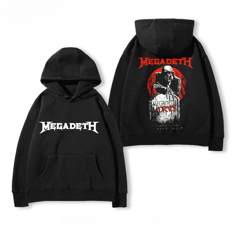 Megadeth Band Print Hoodie Men's and Women's Long Sleeve Sweatshirt Vintage Rock Band Pullover Y2k
