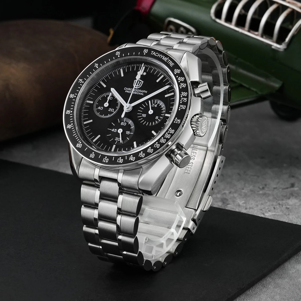Watchdives WD1860 Watch VK63 Chronological Movement Stainless Steel Watch Sapphire AR Coating Night