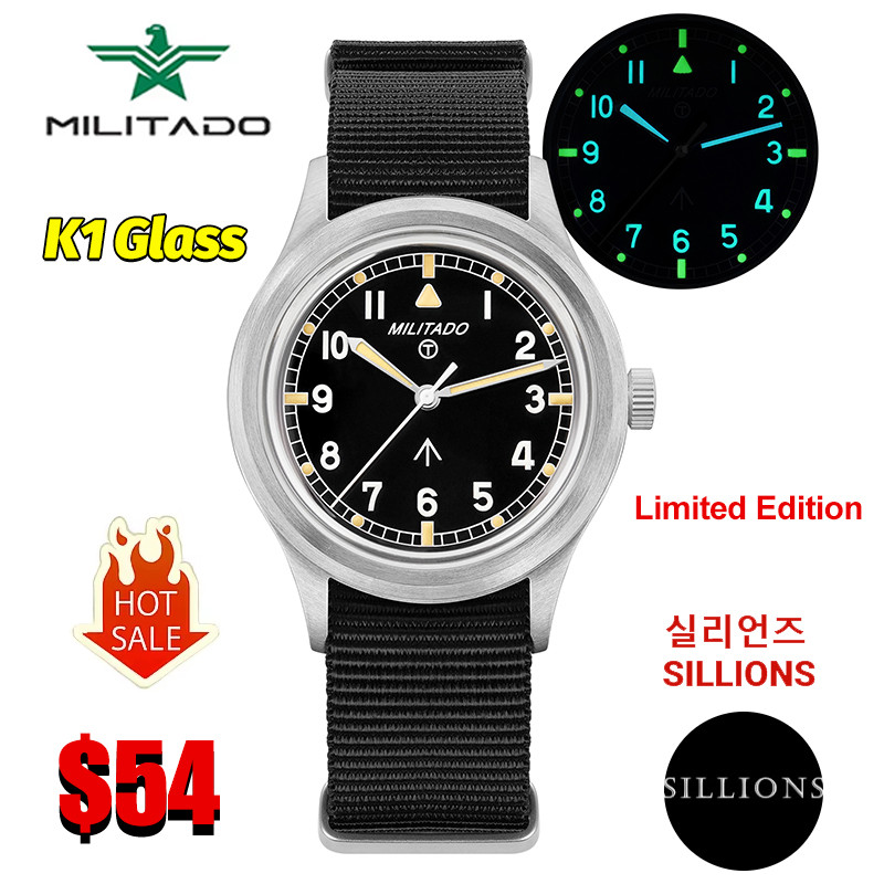 Militado ML22 Limited Edition Quartz Watch Miyota 2035 Movement K1 Glass Vintage Watch BGW9 C3