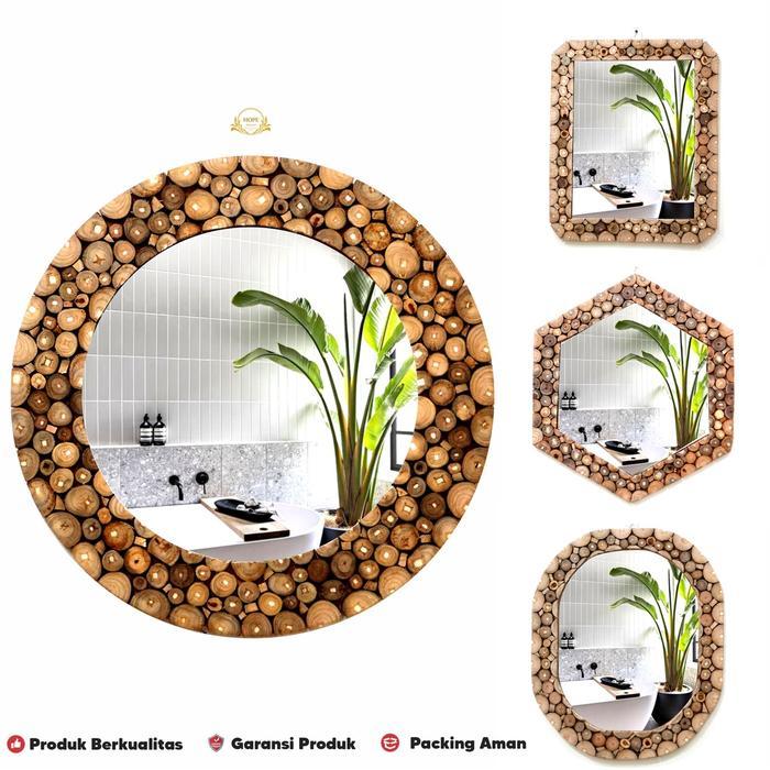 Cermin Kaca Dinding Koin / Cermin Dekorasi Dinding Ruang Tamu Rumah Kantor Studio