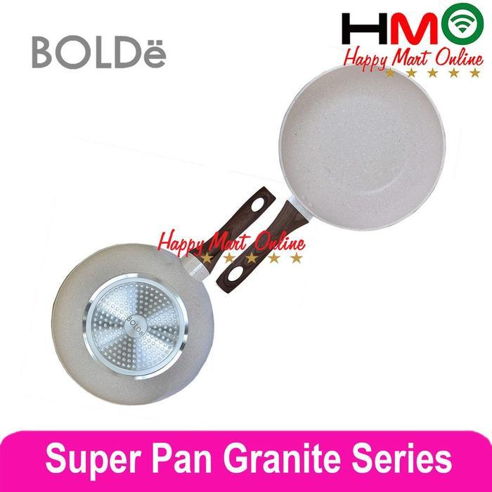 Bolde Super Pan 26 CM Wok + Lid Kaca Granite Panci Wajan Keramik Bolde 26CM + Tutup Kaca