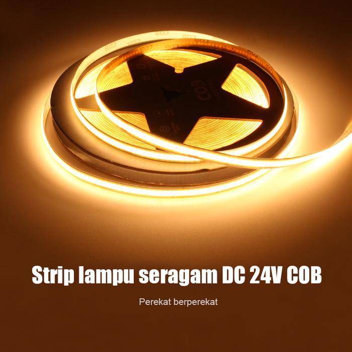 Lampu Strip Led Cob 24V 5 Meter Selang Pita Hias Flexible 10M Lampu hias Kuning Putih White