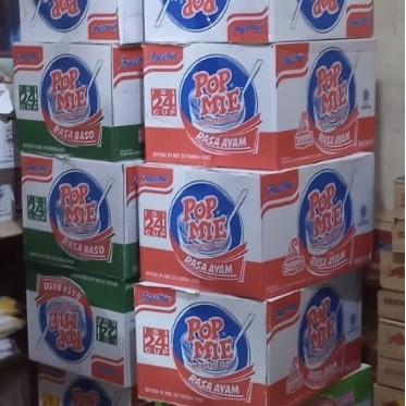 POP MIE 1 DUS Karton Ayam Bawang Baso Kari Soto Kuah 24pcs 1,800gram