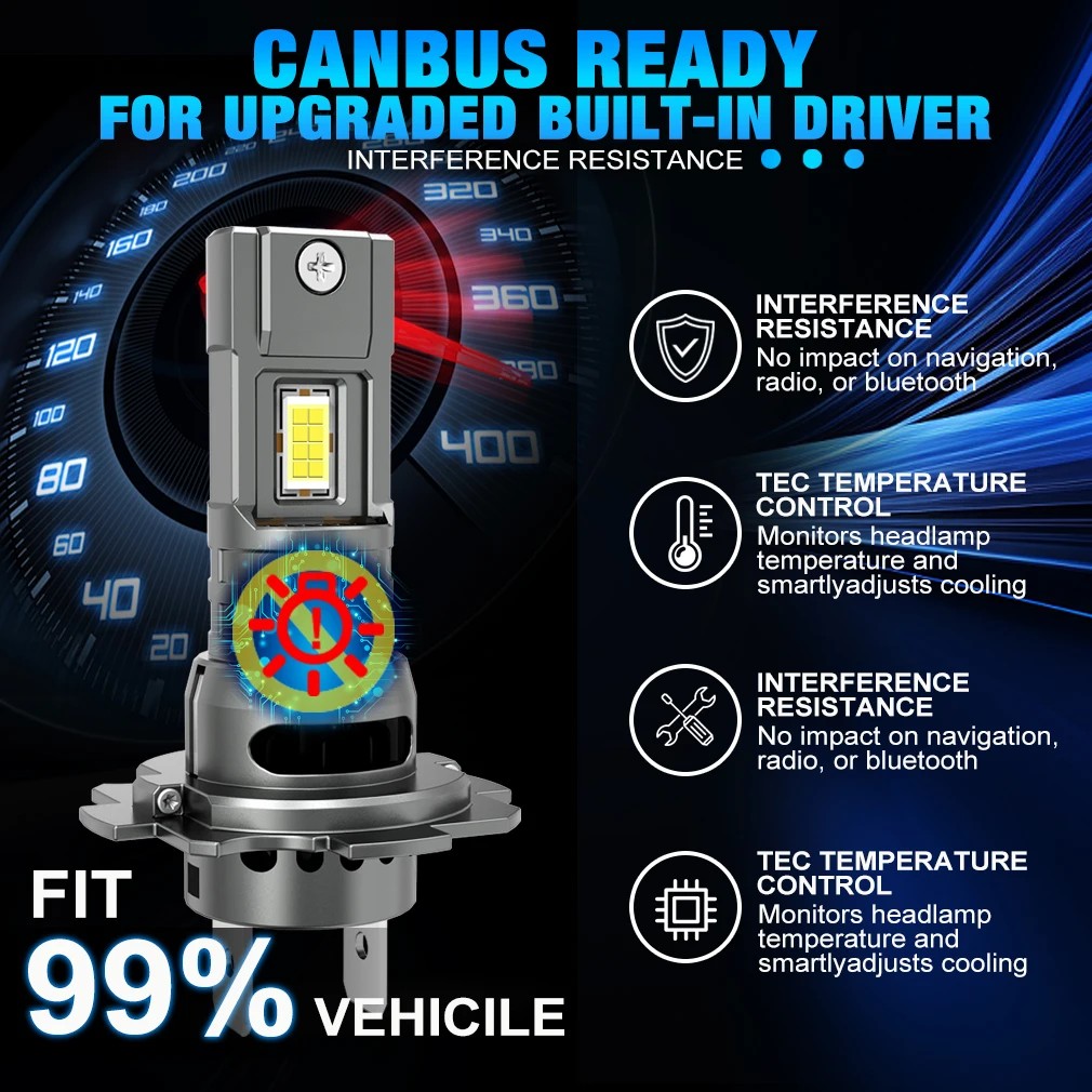 YHKOMS 850W Canbus H7 LED Car Headlights 1:1 Mini Size LED Bulb 6000K 700000LM Auto Lamp Fog Light