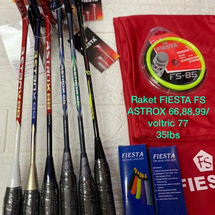 Raket Badminton FIESTA FS ASTROX 66/88/99 Voltric 77 TAIWAN KUAT 35lbs