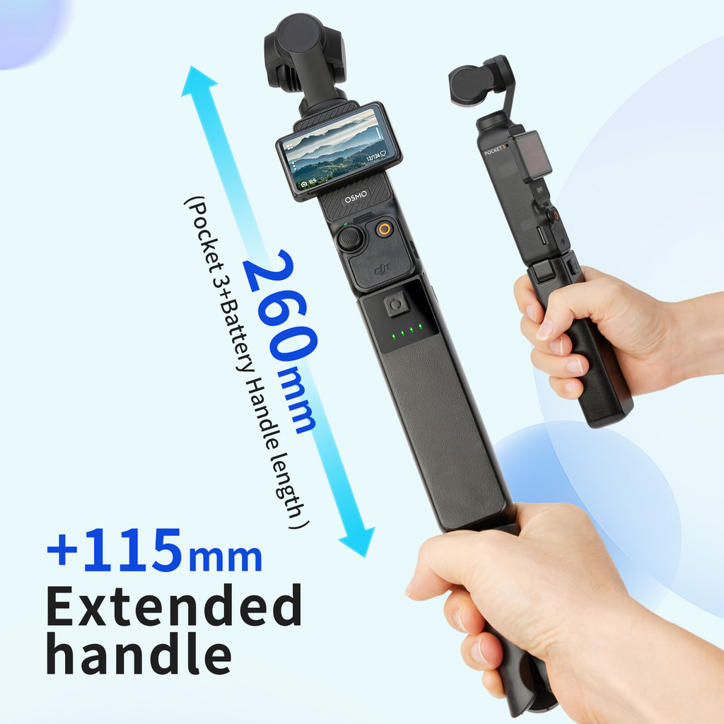 High-capacity Battery Handle for Osmo Pocket 3 Built-in 4000mAh Extra Battery DJI Osmo Pocket 3