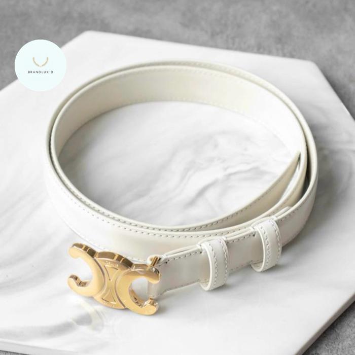 ASLI Celine Triomphe Medium 2,5cm Belt Rice READY STOCK