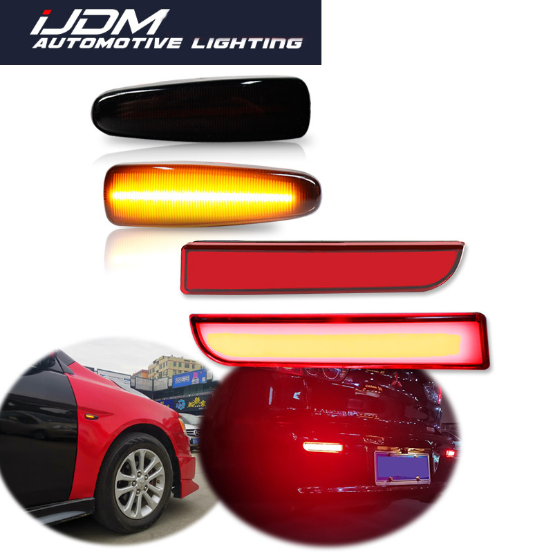 Amber untuk Mitsubishi Lancer Evo X Mirage Outlander Lampu Penanda Samping Sinyal Belok & Reflektor 